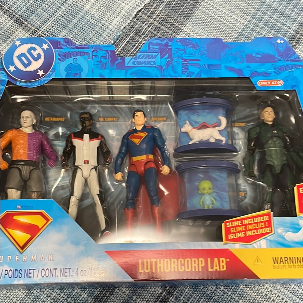 DC Comics LuthorCorp Lab Figure Set - Blue, Red, White, Green, Orange